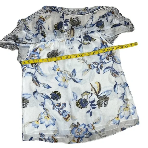 White House Black Market embroidered off the shoulder floral print top XL - Picture 5 of 9